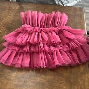 Altar'd State Strapless Fuchsia Tulle Dress